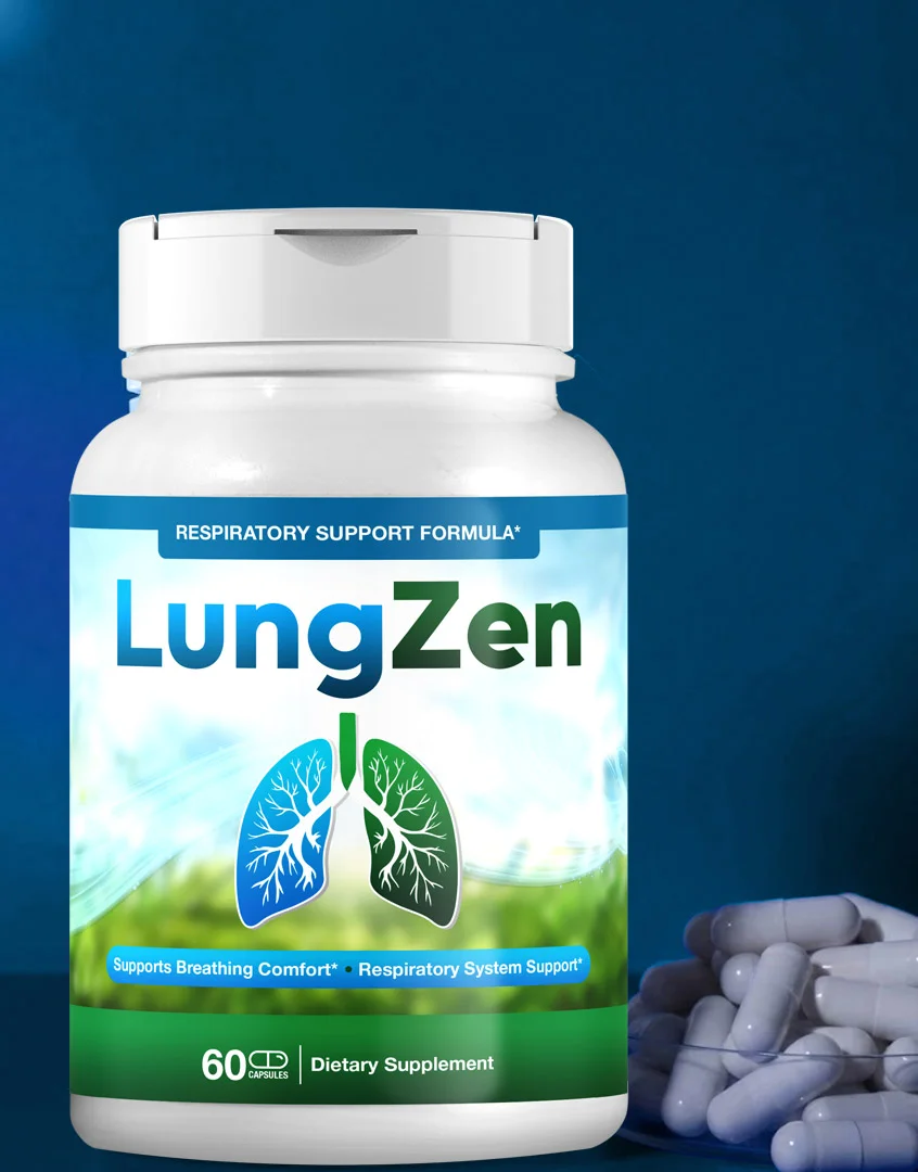 LungZen supplement bottle - turmeric BioPerine respiratory formula